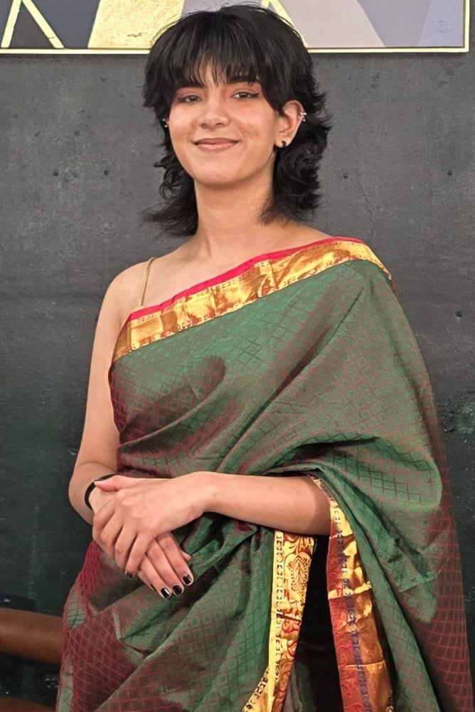 Banarasi Kanjivaram Royal Green Saree