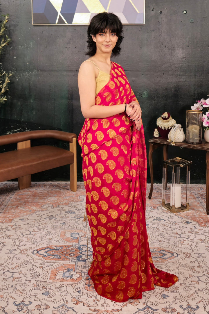 Magenta Banarsi Saree