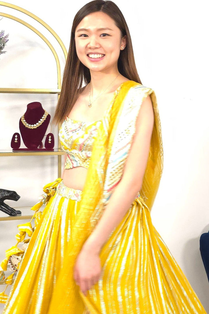 Yellow Embroidered Lehenga