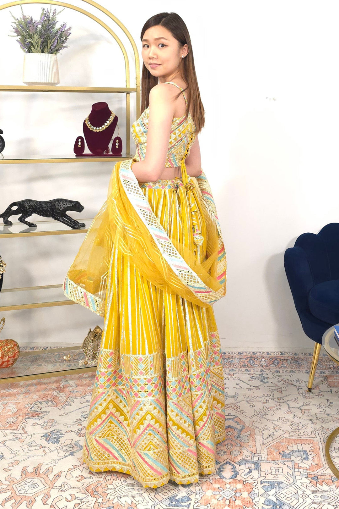 Yellow Embroidered Lehenga