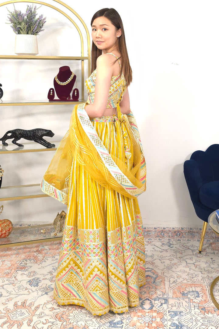 Yellow Embroidered Lehenga