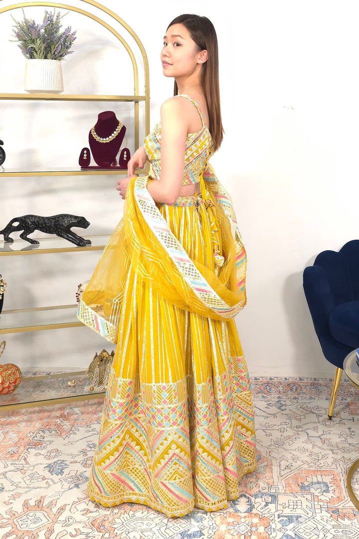 Yellow Embroidered Lehenga
