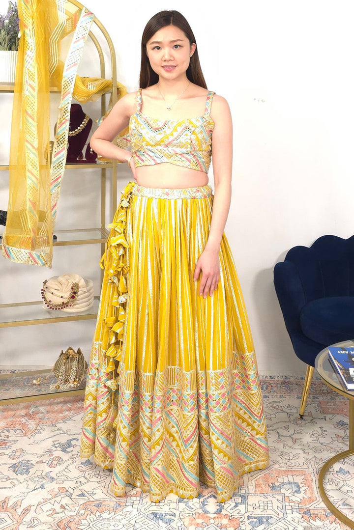 Yellow Embroidered Lehenga