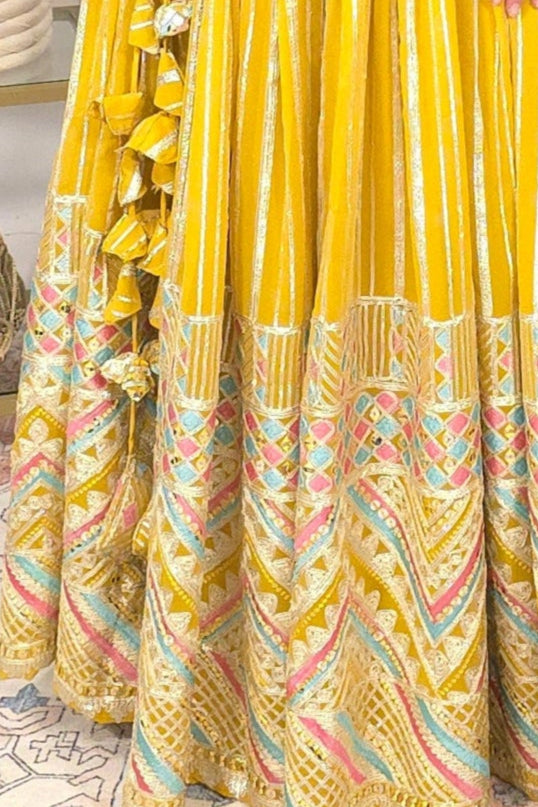 Yellow Embroidered Lehenga