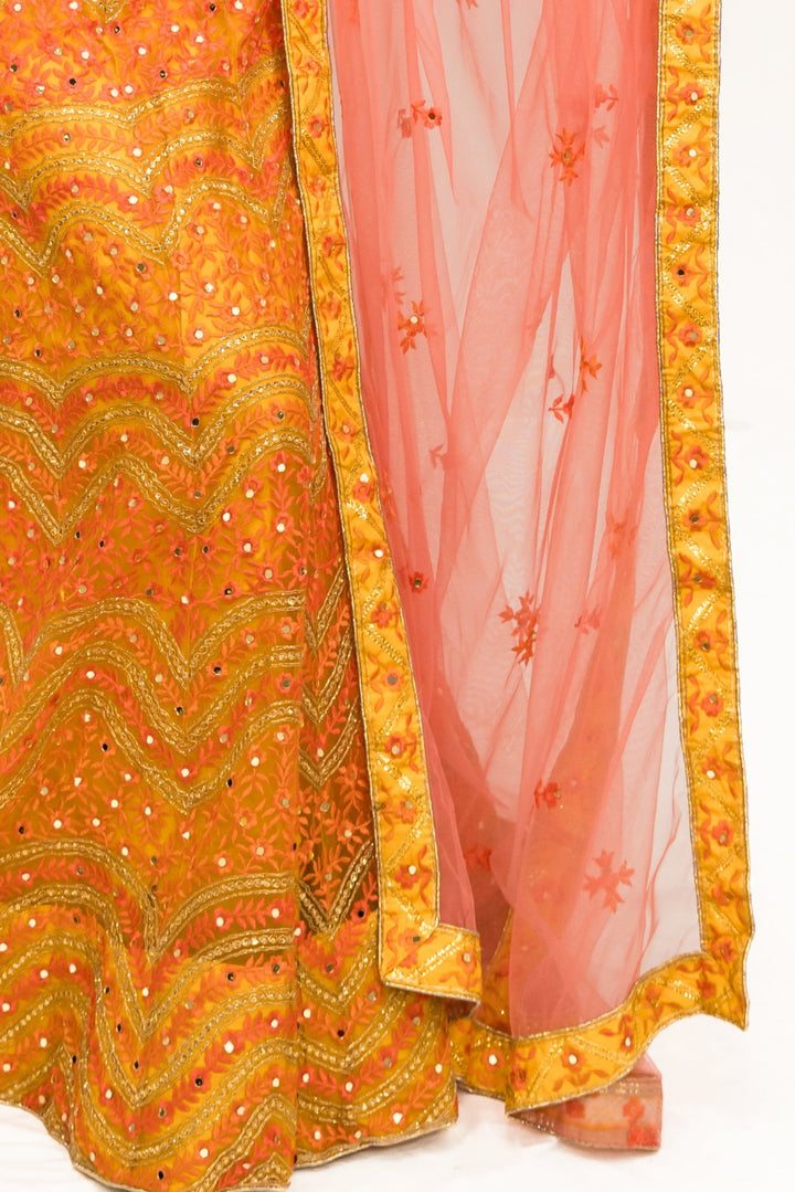 Mustard Yellow Sequined lehenga