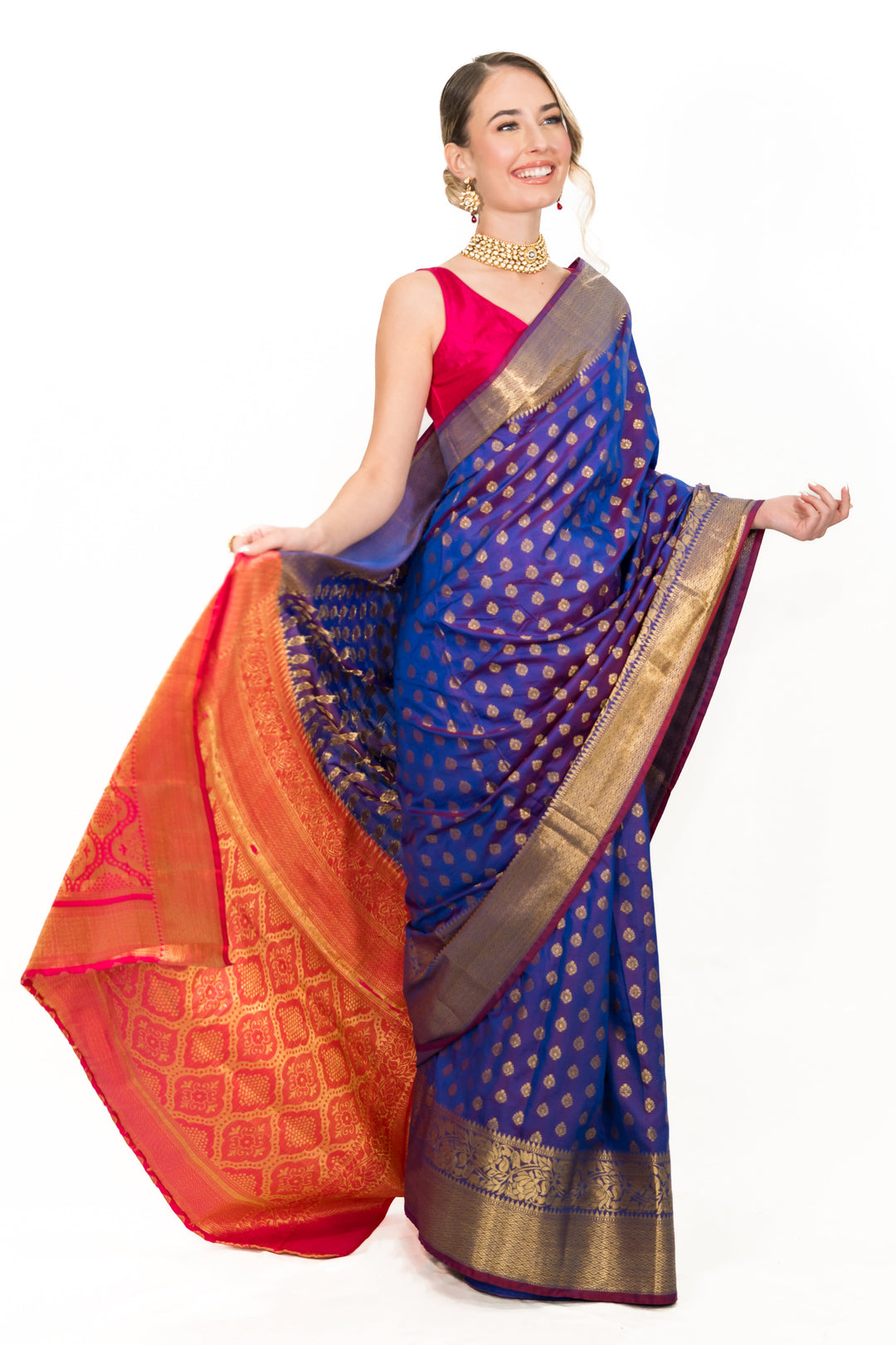 Electric Purple Silk Saree