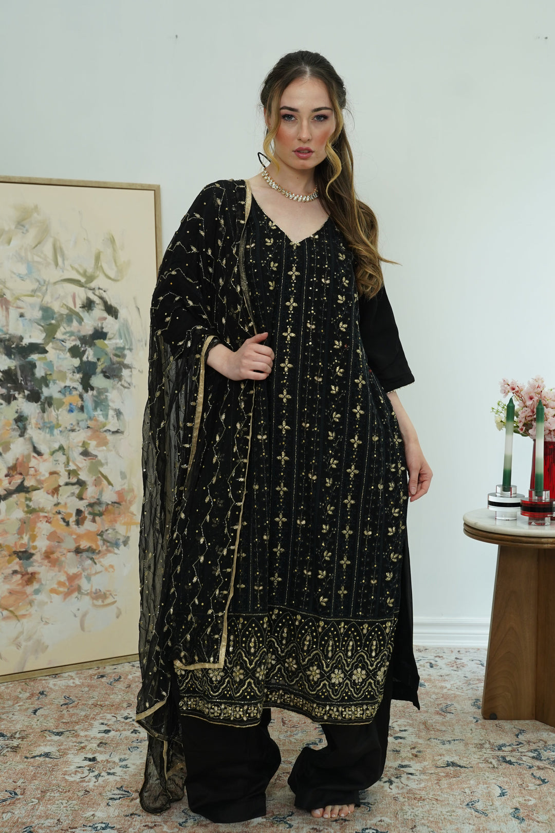 Midnight Dori Embroidered Salwar Kameez