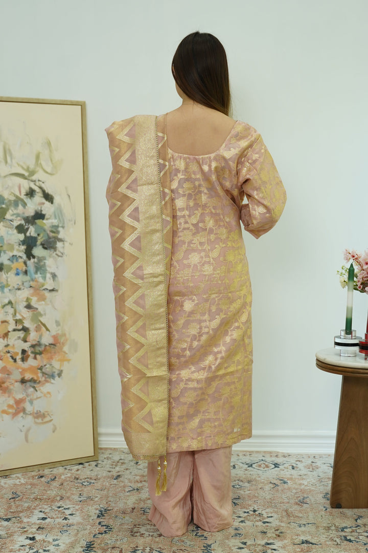 Champagne Glint Banarasi Salwar Kameez
