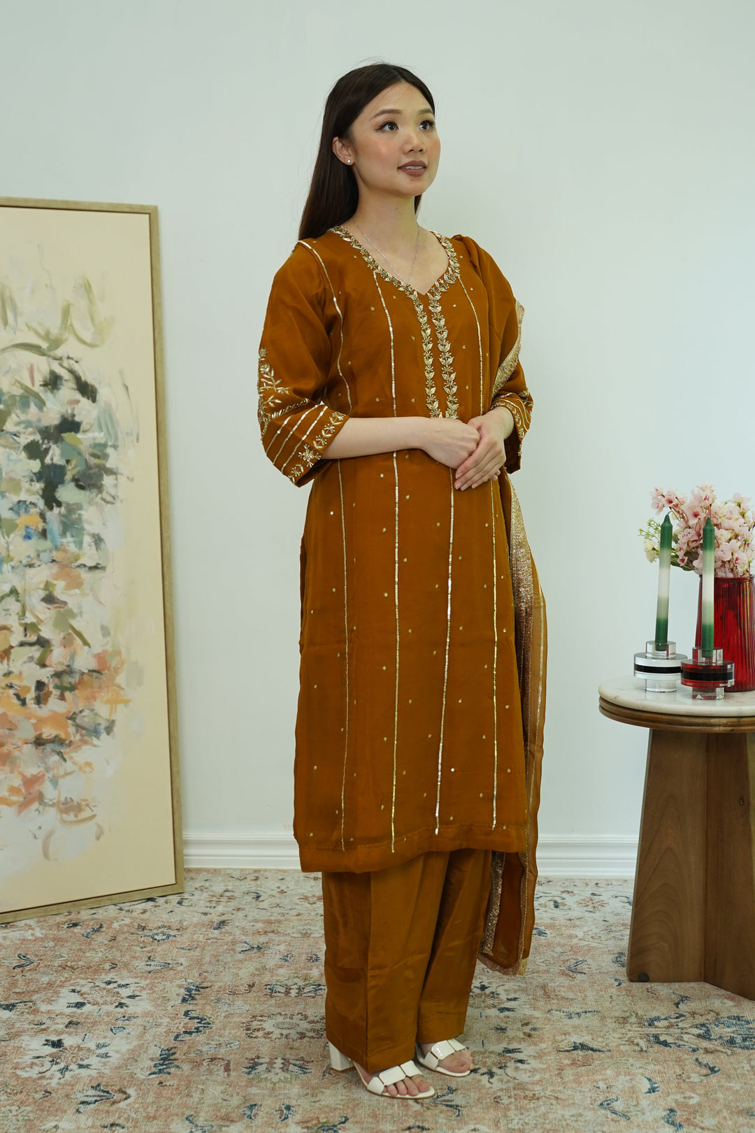 Amber Leaf Embroidered Salwar Kameez (Outside Ontario)