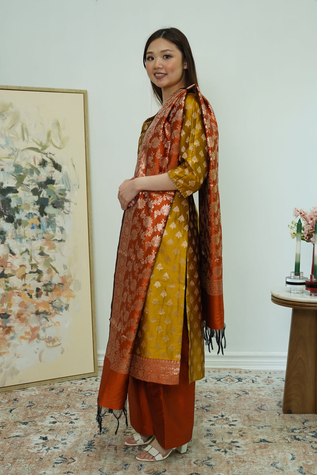 Amber Bloom Brocade Salwar Kameez (Outside Ontario)