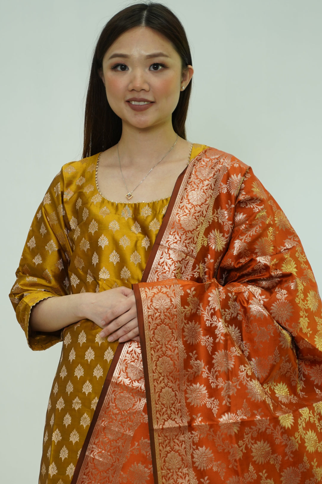 Amber Bloom Brocade Salwar Kameez (Outside Ontario)