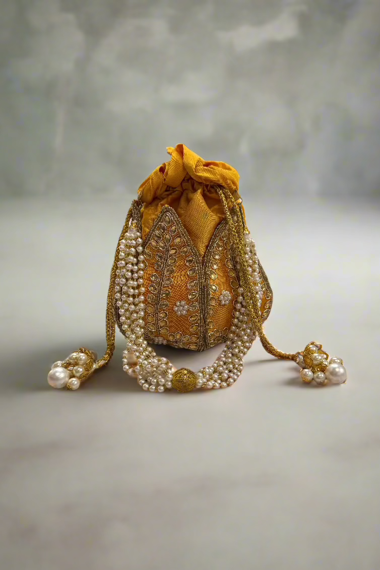 Yellow Potli Purse (Outside Ontario)
