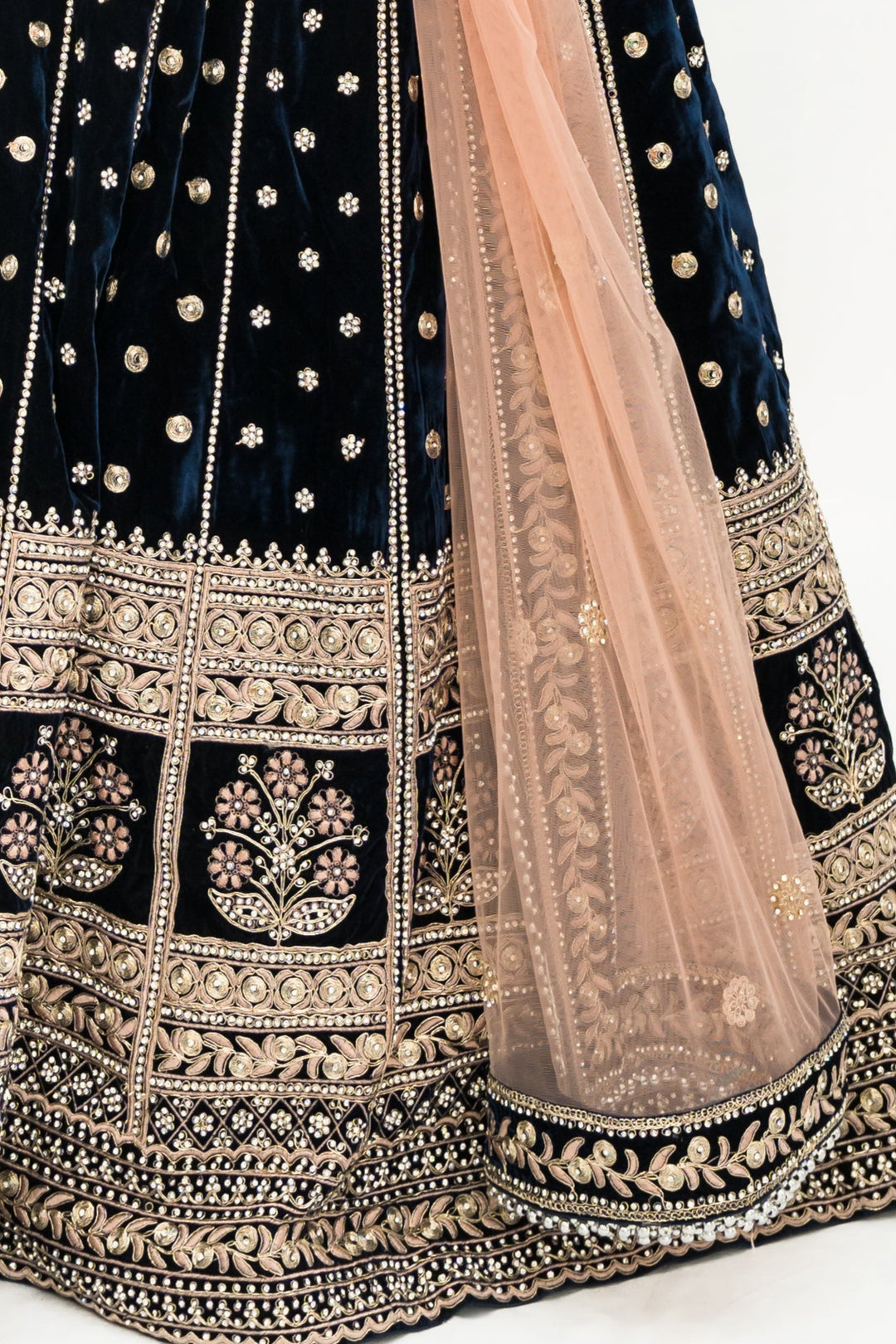 Royal Blue Nawabi Lehenga
