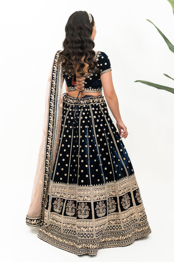 Royal Blue Nawabi Lehenga