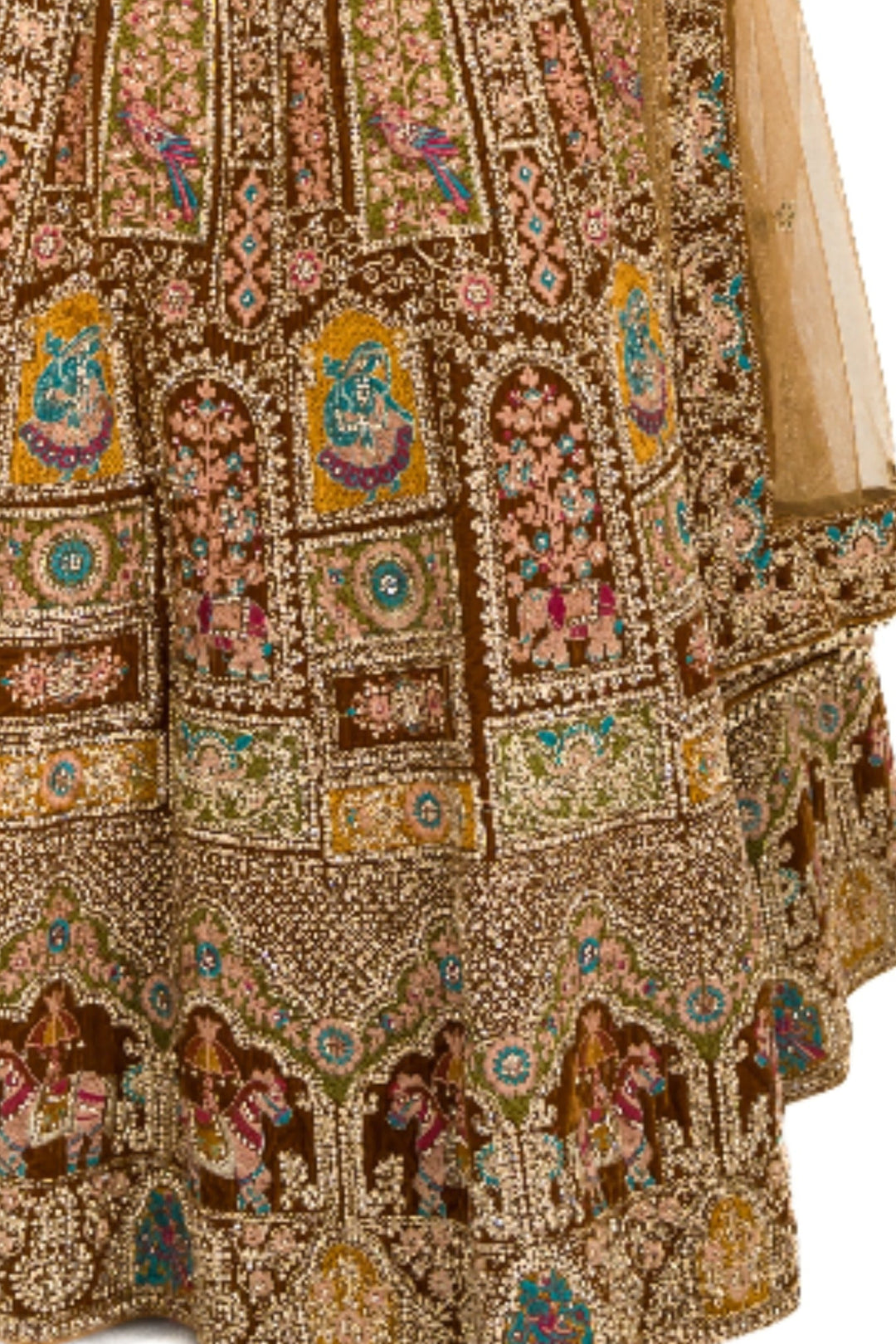 Gold heavy embellished lehenga