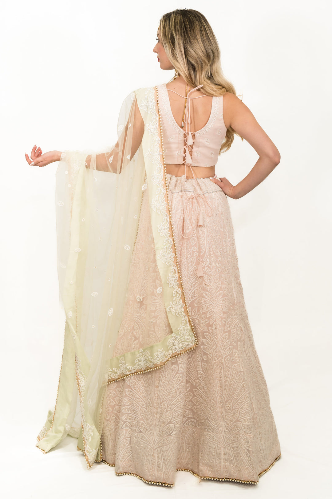 Baby pink lucknowavi work LEHENGA