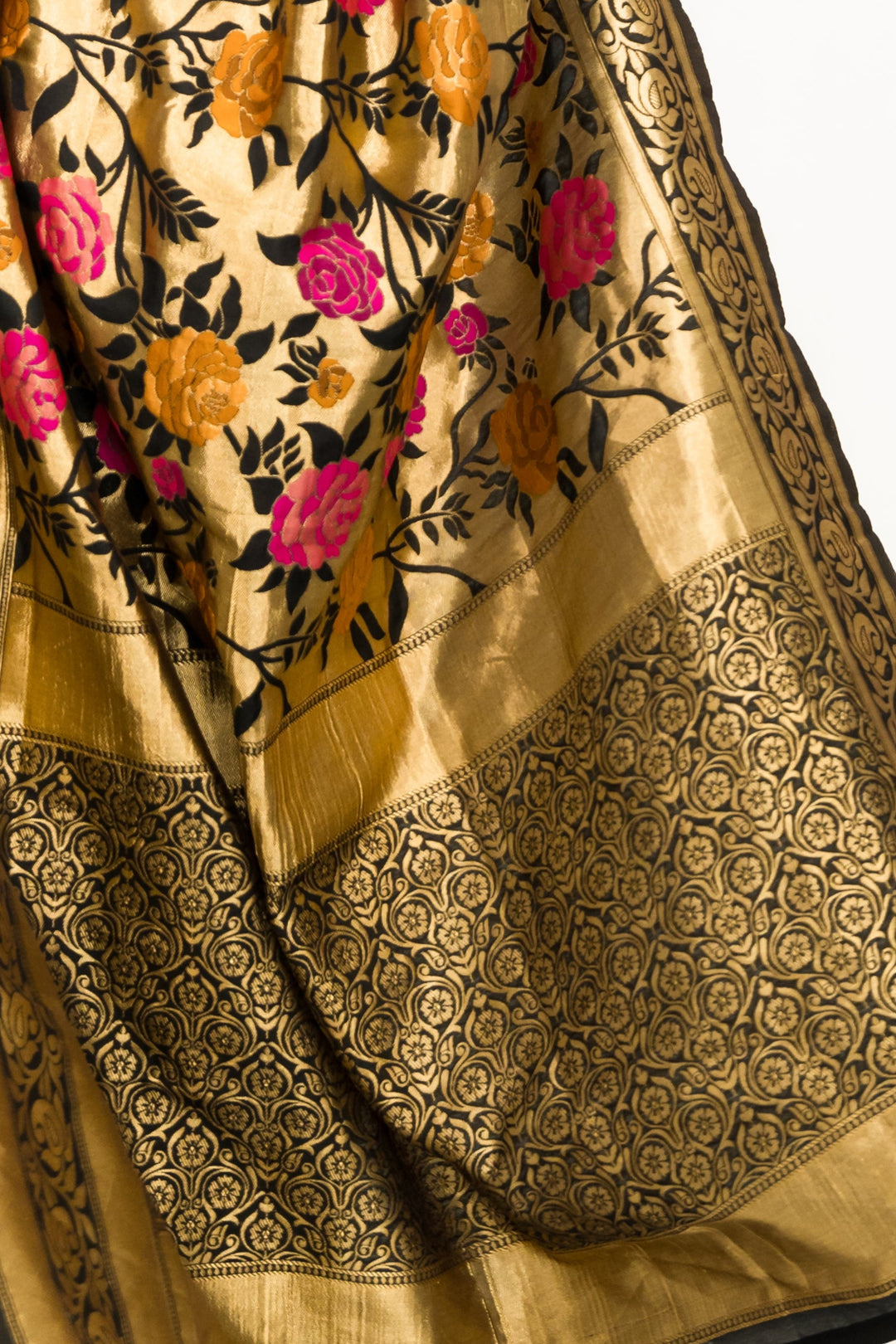 Black Floral Embroidery Saree