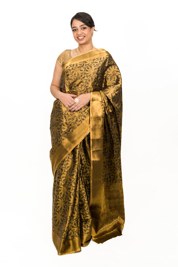 Black Gold Tissue Saree