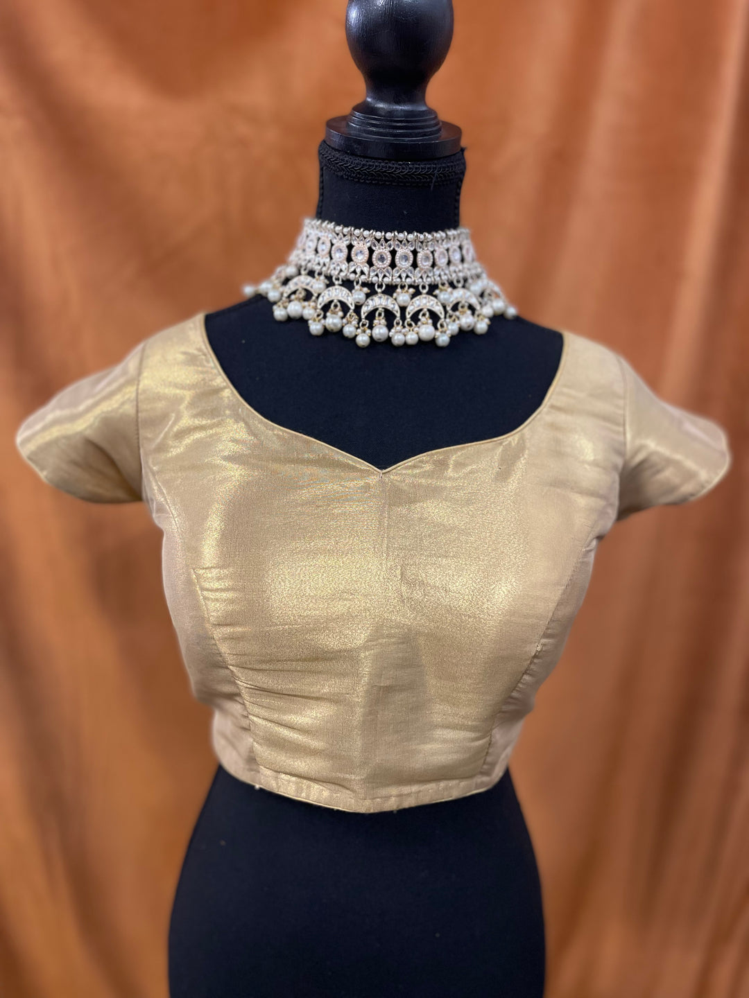 Gold - Shiny Satin Blouse - L (Alternate Blouse)