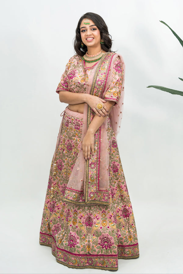 BABY PINK EMBROIDERY LEHENGA (Outside Ontario)