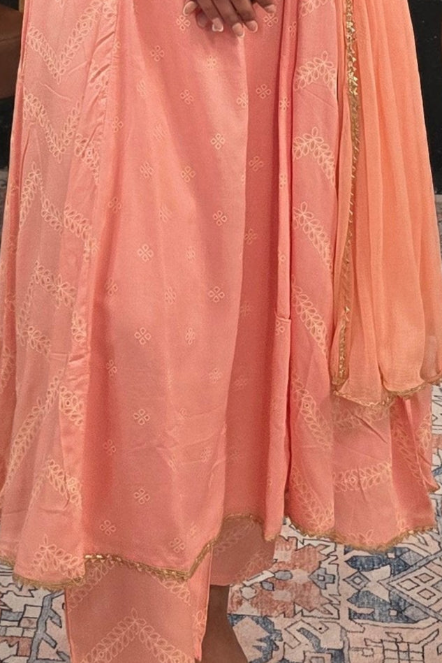 A-Line soft pink (Linen) Salwar Kameez (Outside Ontario)