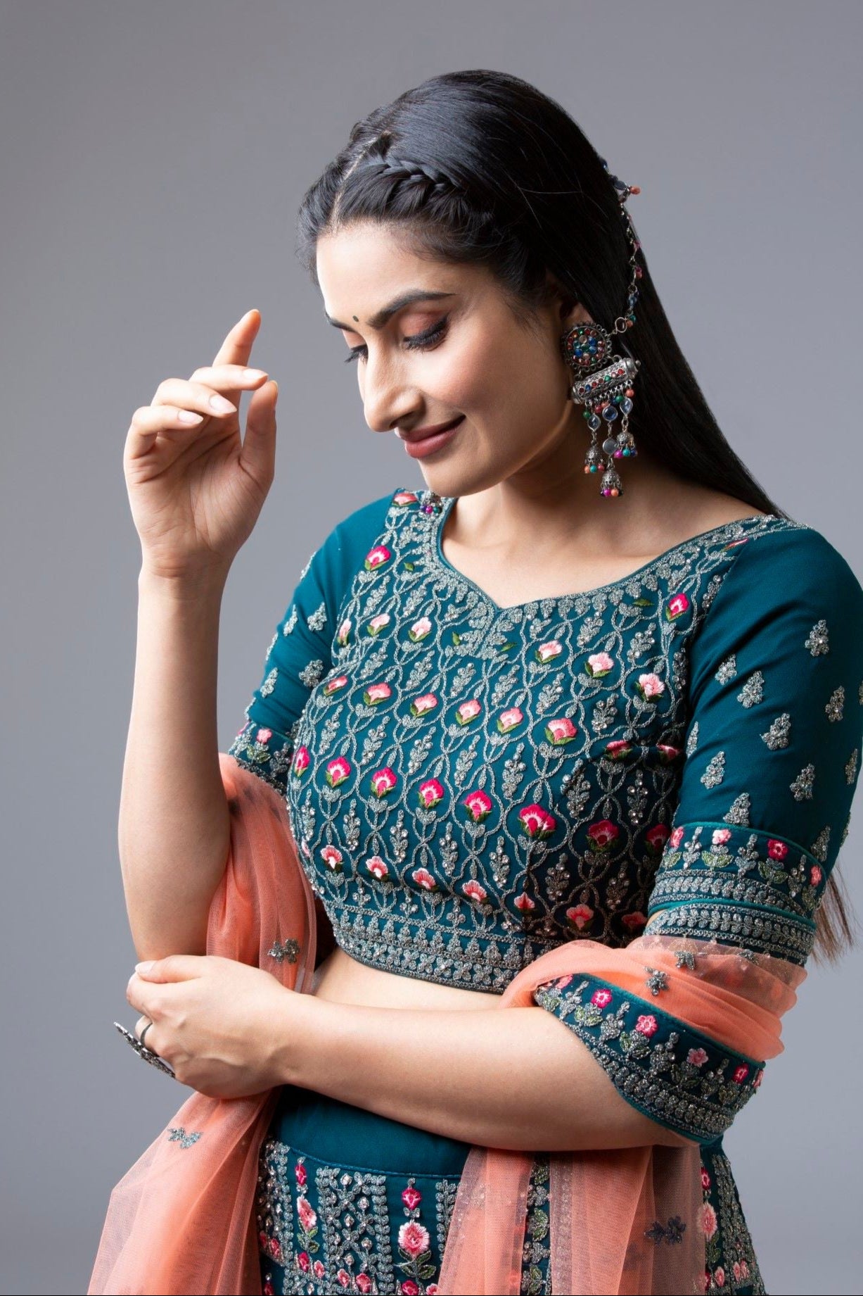 Ambrosial Teal Lehenga