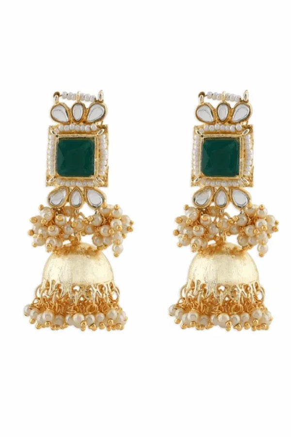 Green emerald moti Jewellery Set (Outside Ontario) - myethnicrentals