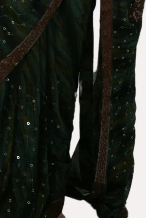 Dark green sequins Saree (Outside Ontario) - myethnicrentals