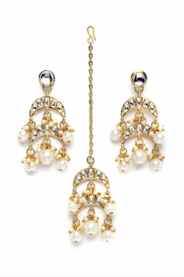 Half Moon Pearl Beaded Choker Jewellery Set (Outside Ontario) - myethnicrentals