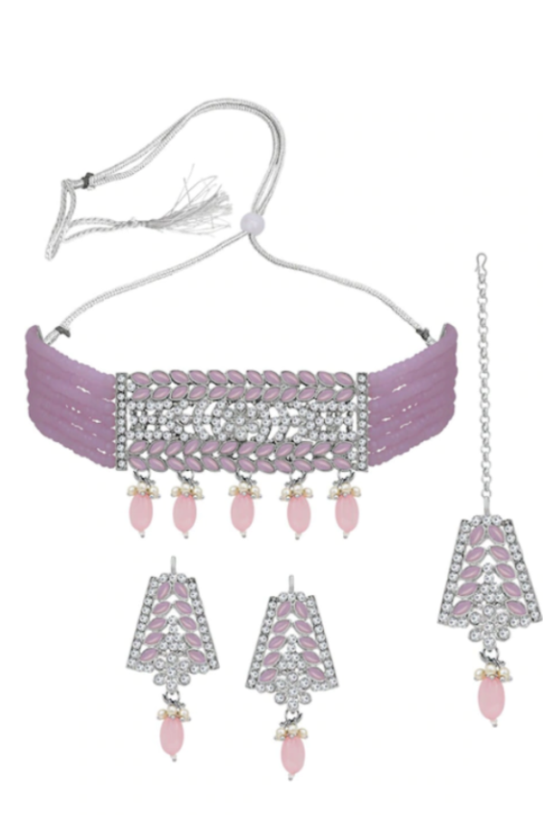 Pink beads Jewellery Set