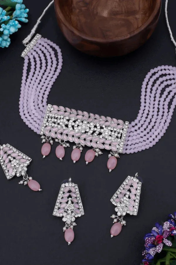 Pink beads Jewellery Set (Outside Ontario) - myethnicrentals