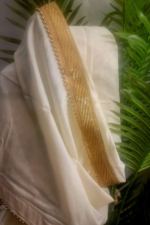 Men Shawl-Stole - Off-White (Outside Ontario) - myethnicrentals
