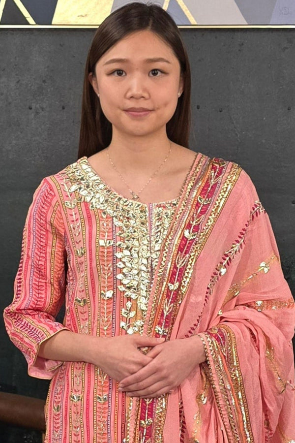 Soft Pink Gerogette Gotta Patti Salwar Kameez