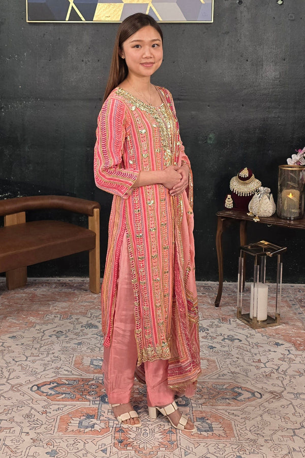 Pink Gotta Patti Salwar Kameez