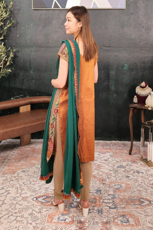 Gold Brocade Salwar Kameez