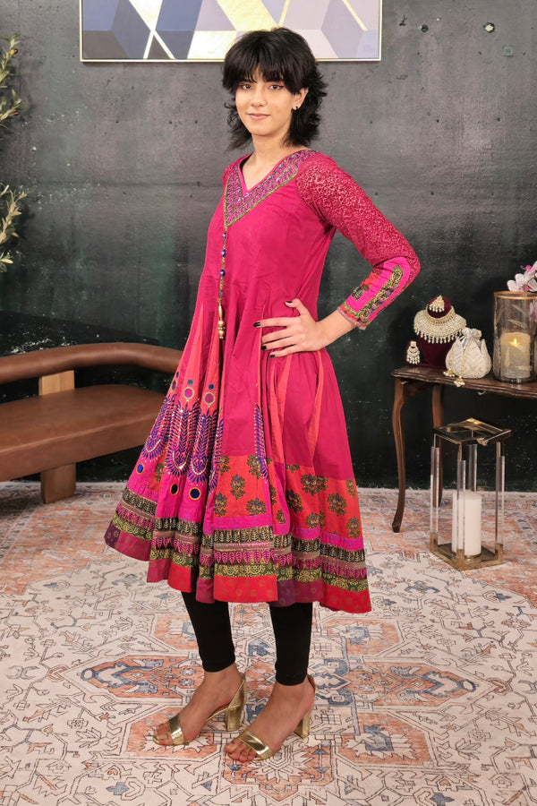 Magenta Pink Malai Embroidered Salwar Kameez