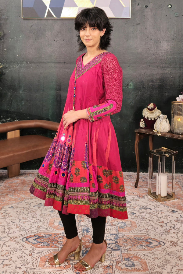 Magenta Pink Malai Embroidered Salwar Kameez