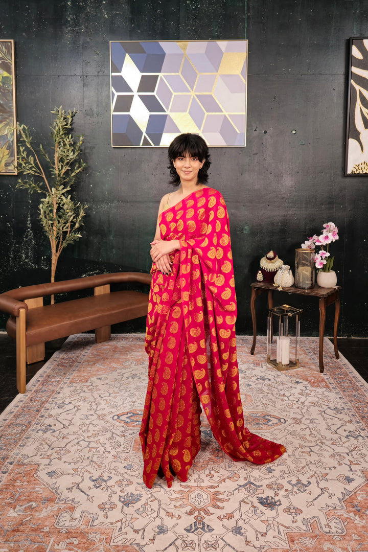 Magenta Banarsi Saree