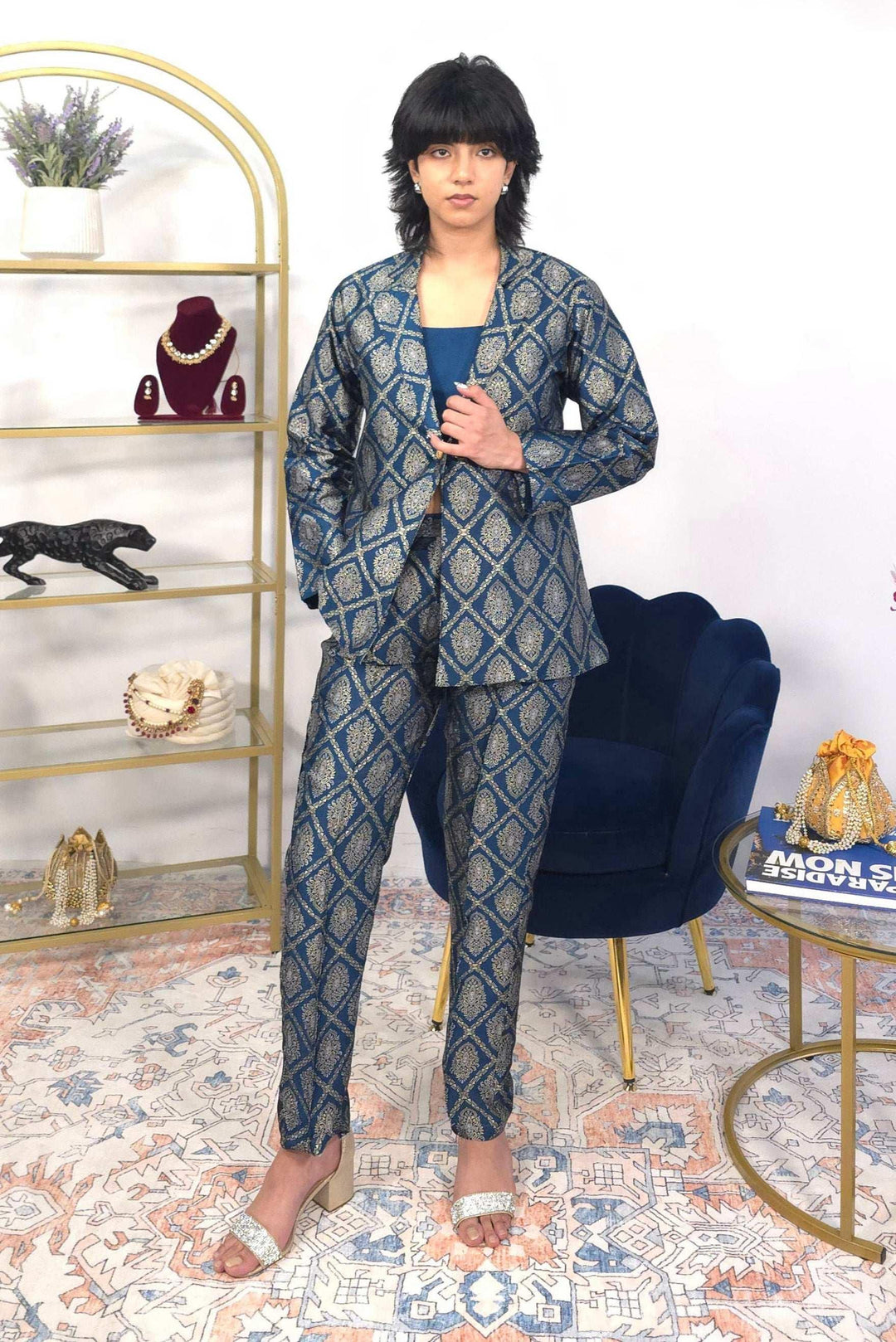 Blue With Gold Fusion Set (Outside Ontario) - myethnicrentals