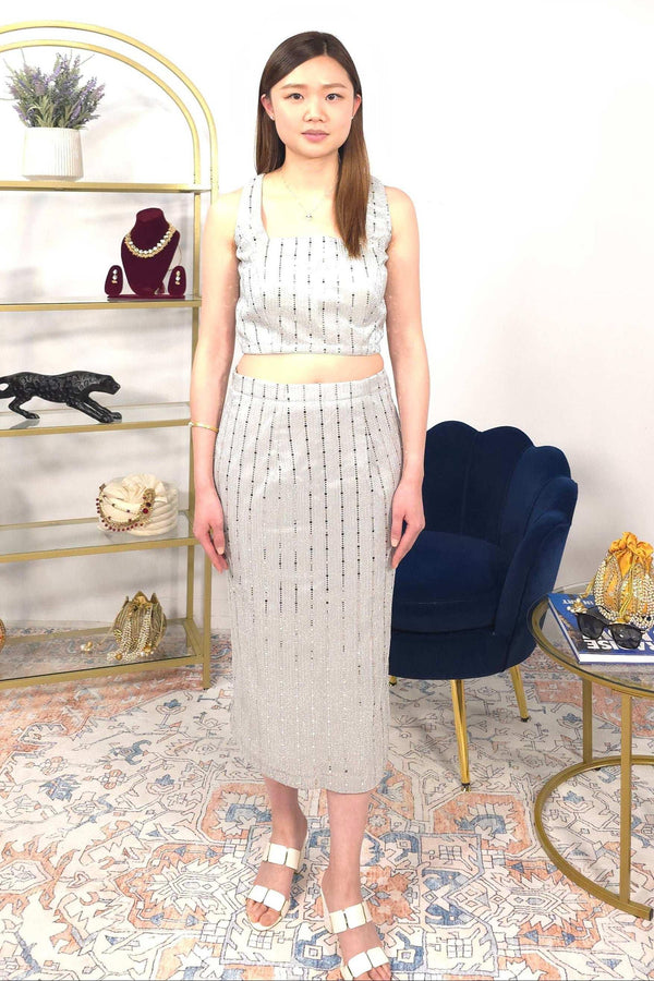 Silver Skirt Fusion Set (Outside Ontario) - myethnicrentals