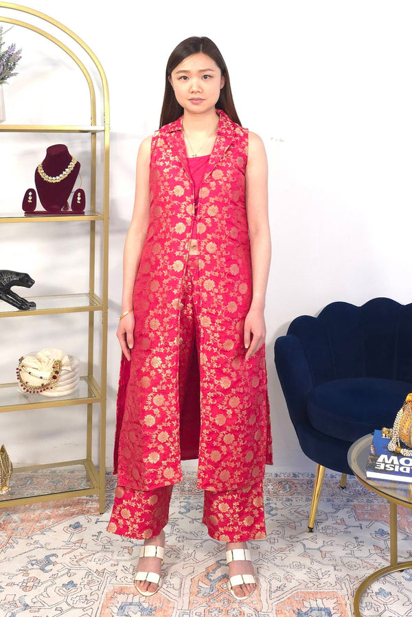 Pink Sleeveless Fusion Set