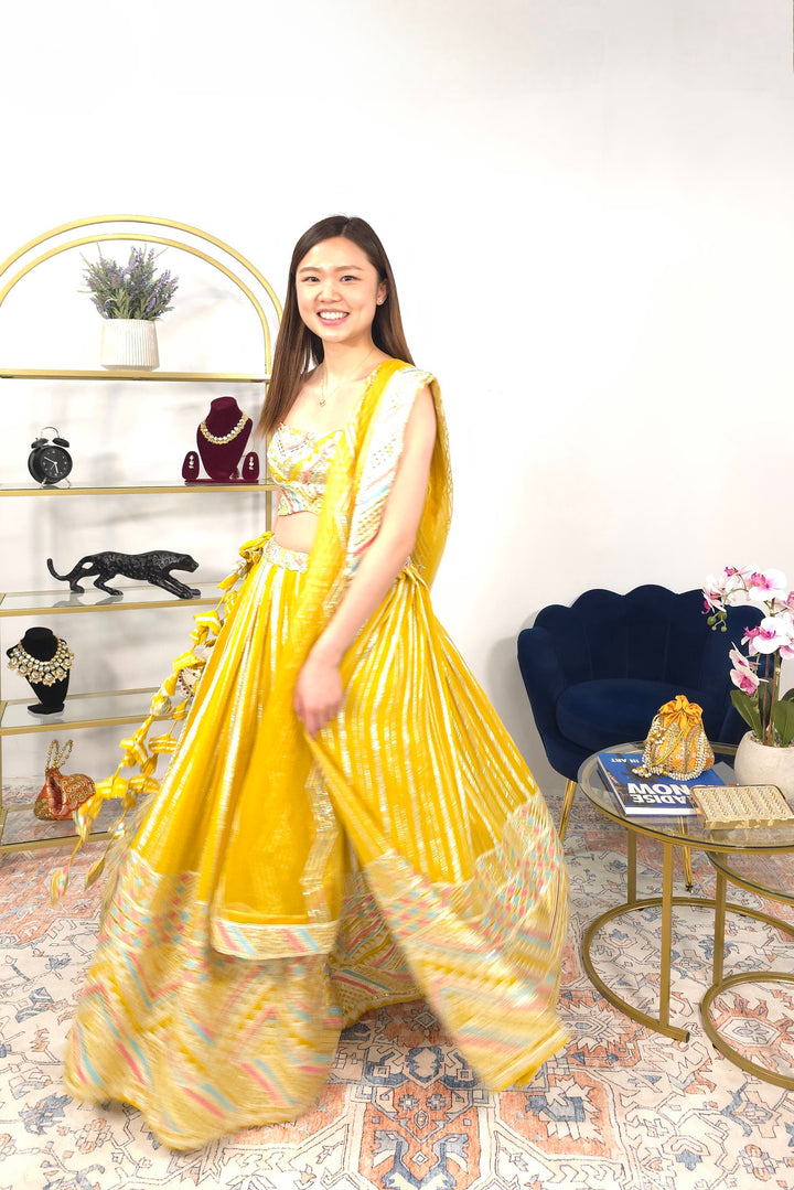 Yellow Embroidered Lehenga