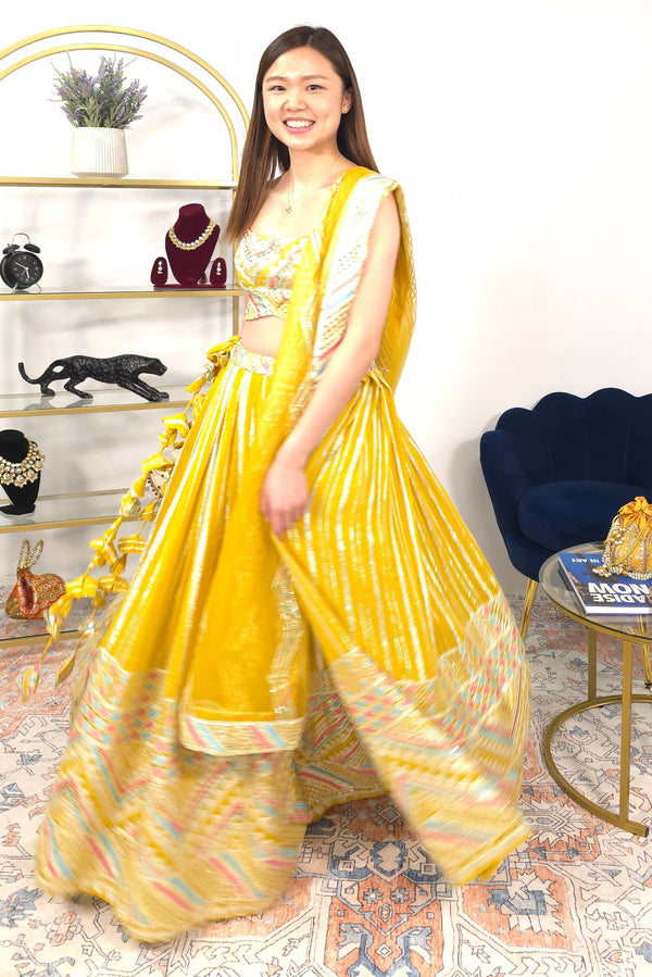 Yellow Embroidered Lehenga