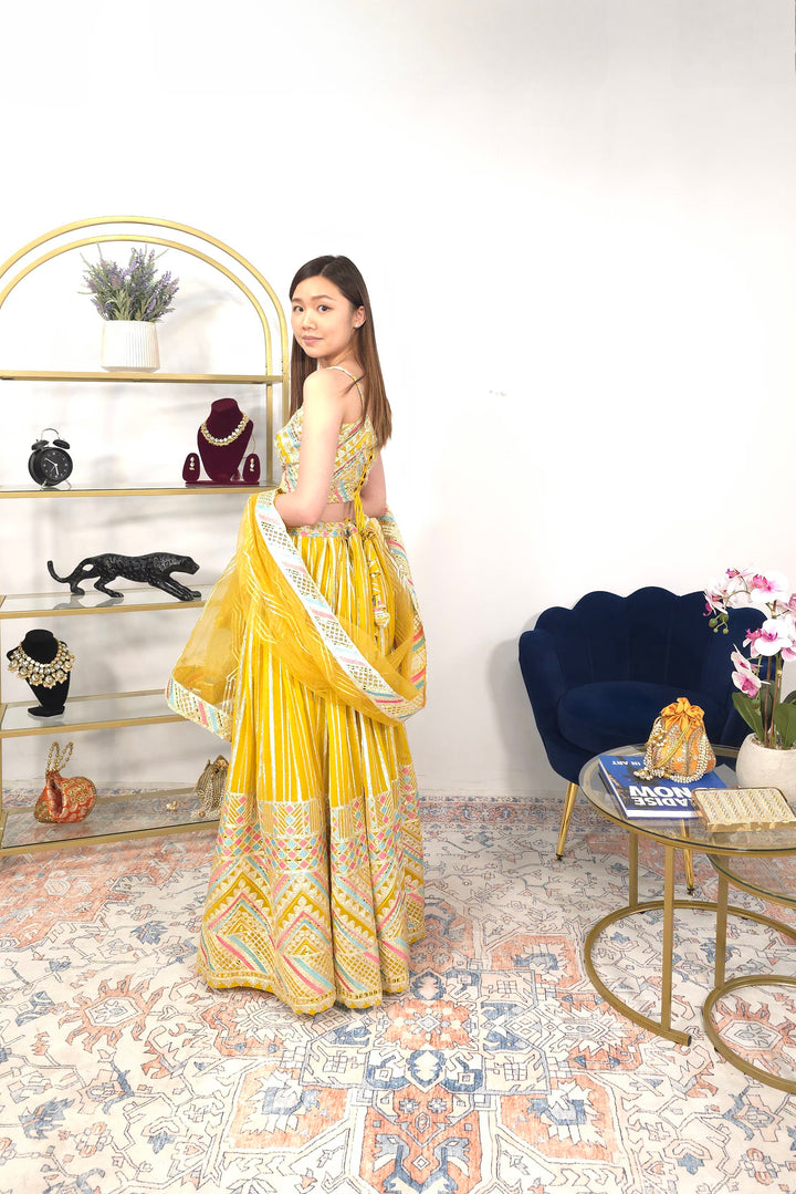 Yellow Embroidered Lehenga