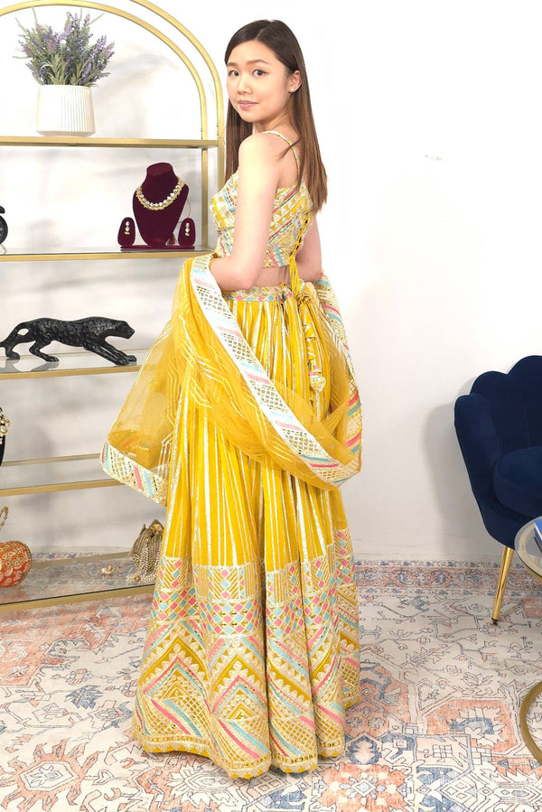 Yellow Embroidered Lehenga
