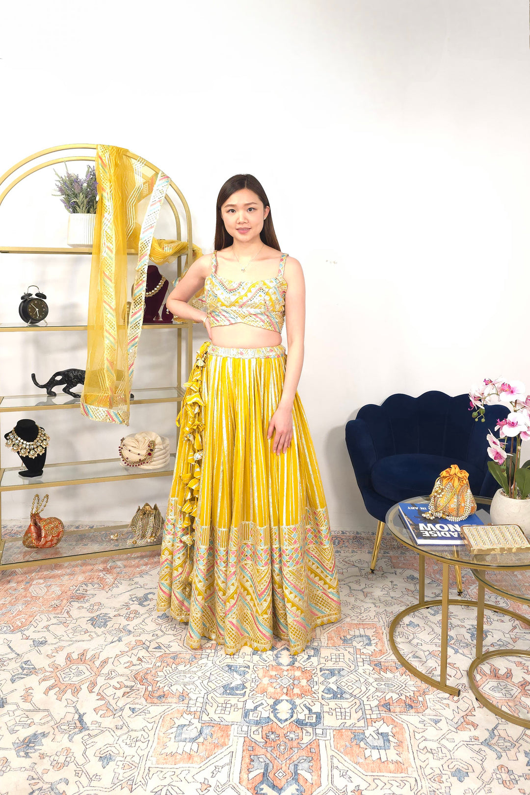 Yellow Embroidered Lehenga