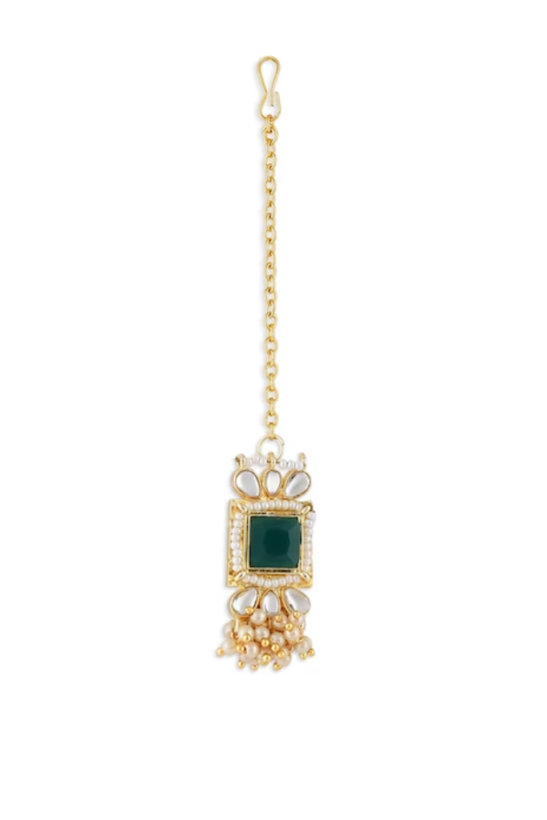 Green emerald moti Jewellery Set