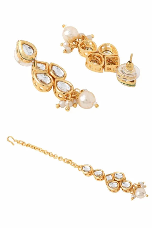 Pearl Elegance Kundan Choker Jewellery Set (Outside Ontario) - myethnicrentals