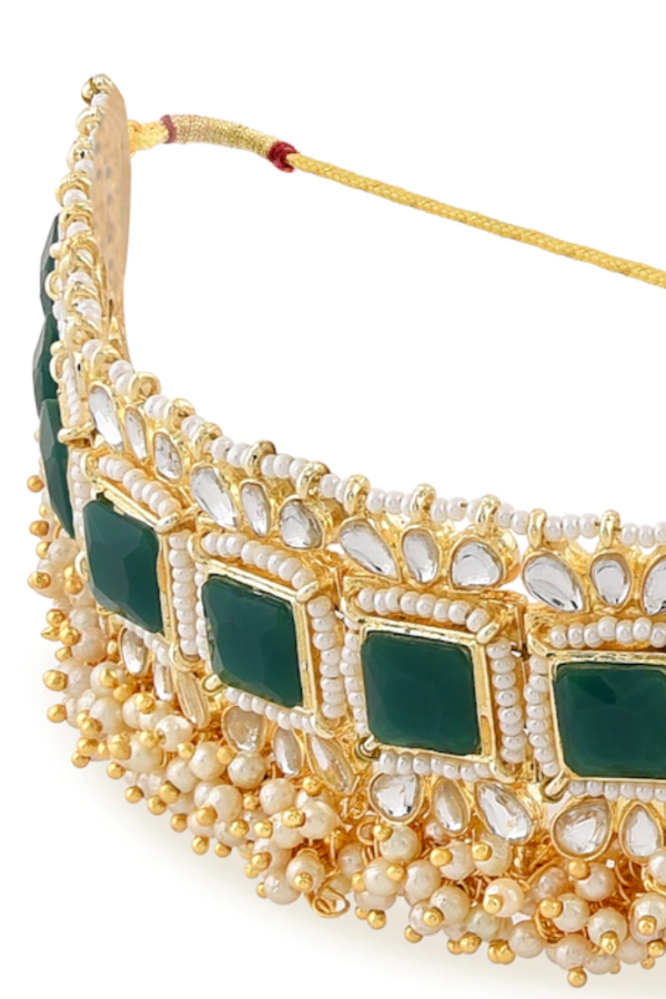 Green emerald moti Jewellery Set