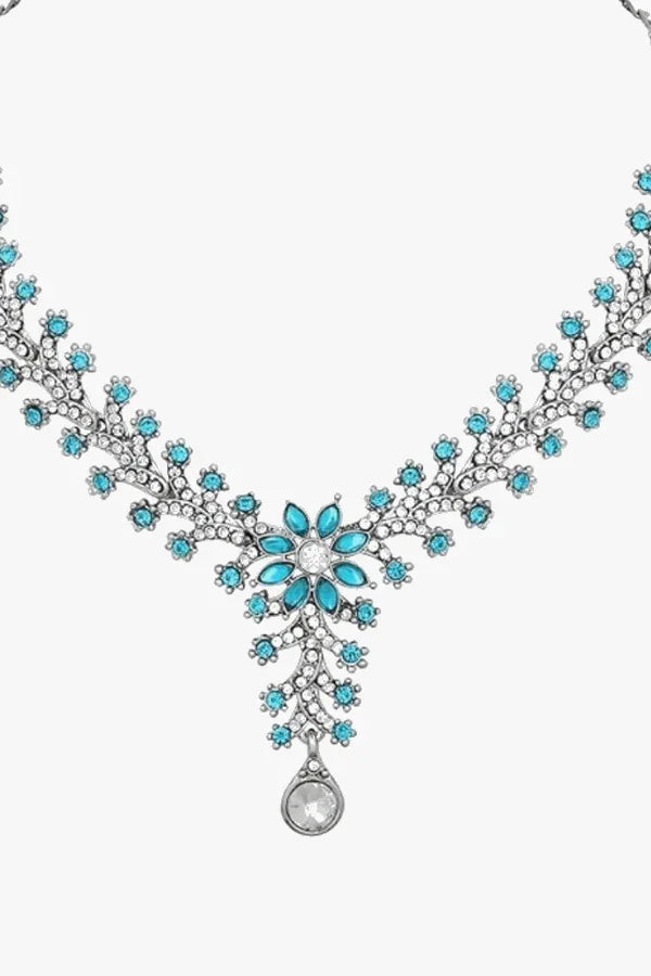 Blue floral Jewellery Set (Outside Ontario) - myethnicrentals